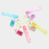 Bubble Tea Cat Milk Cap Drink Keychains